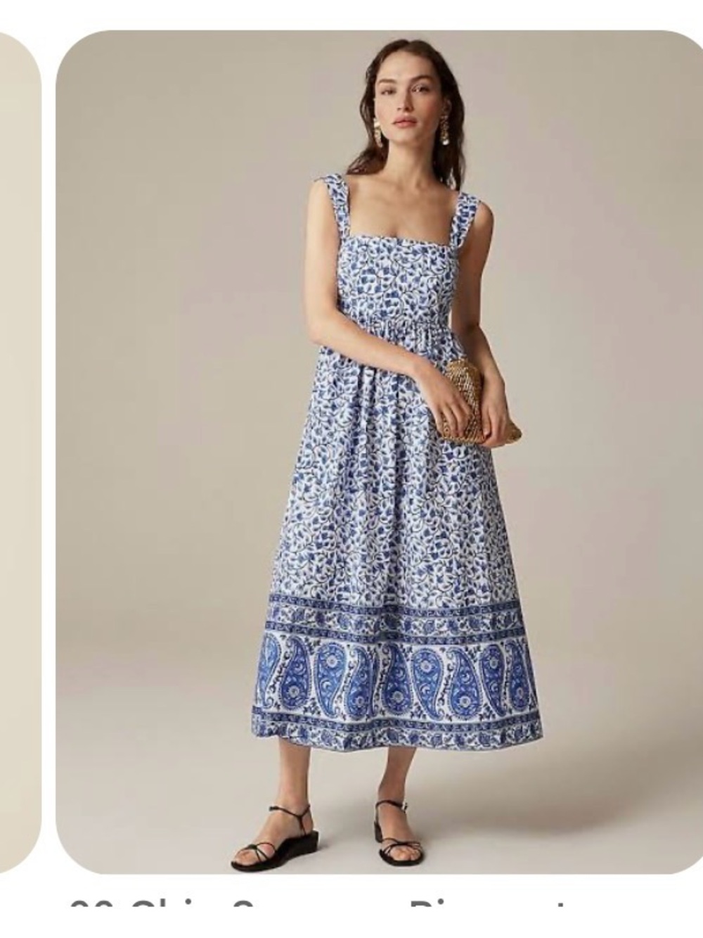Jcrew Square neck bandana block print midi